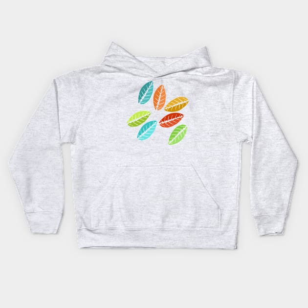 Digitally doodled leaves Kids Hoodie by bestree